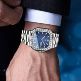 Silver Strap-Blue Dial Silver Trim