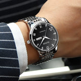 Silver Strap-Black Dial Silver Trim