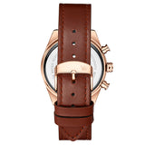 Brown Strap-Black Dial Rose Trim