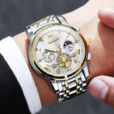 Two Tone Strap-White Dial Gold Trim