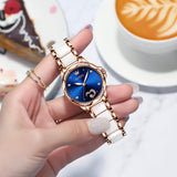 Two Tone Strap-Blue Dial Rose gold Trim