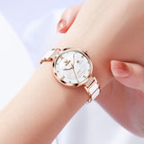 Two Tone Strap-White Dial Rose gold Trim