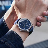 Blue Strap-Blue Dial Silver Trim