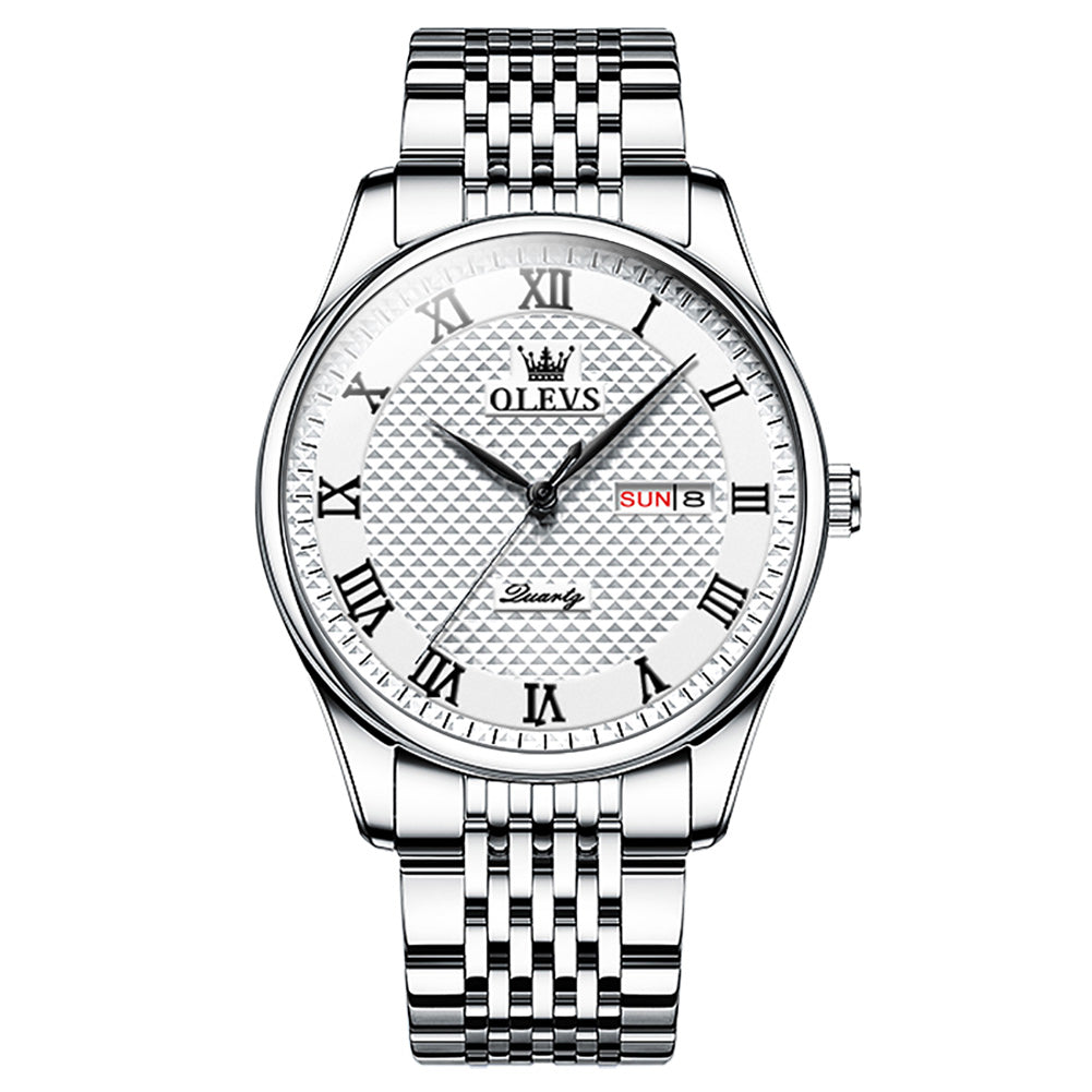 Silver Strap-White Dial Silver Trim