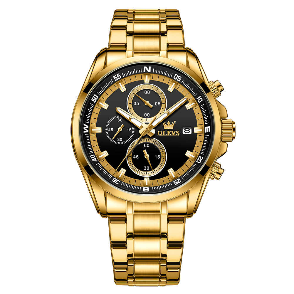 Gold Strap-Black Dial Gold Trim