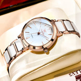 Two Tone Strap-White Dial Rose gold Trim