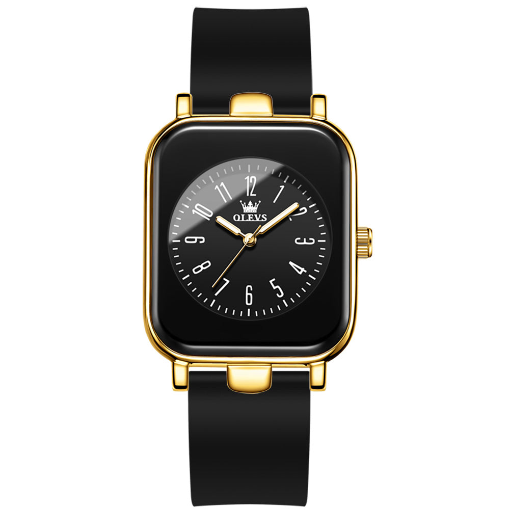 Black Strap-Black Dial Gold Trim