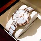 Two Tone Strap-White Dial Rose gold Trim