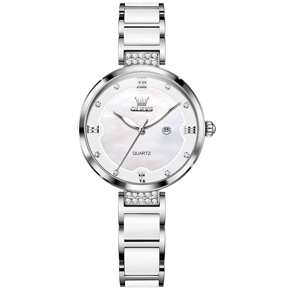 Silver Strap-White Dial Silver Trim