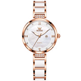 Two Tone Strap-White Dial Rose gold Trim