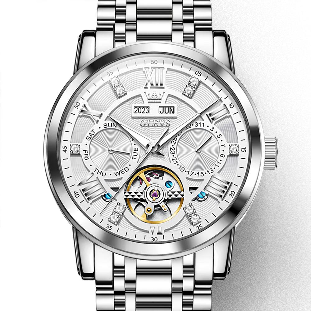 Silver Strap-White Dial Silver Trim