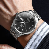 Silver Strap-Black Dial Silver Trim