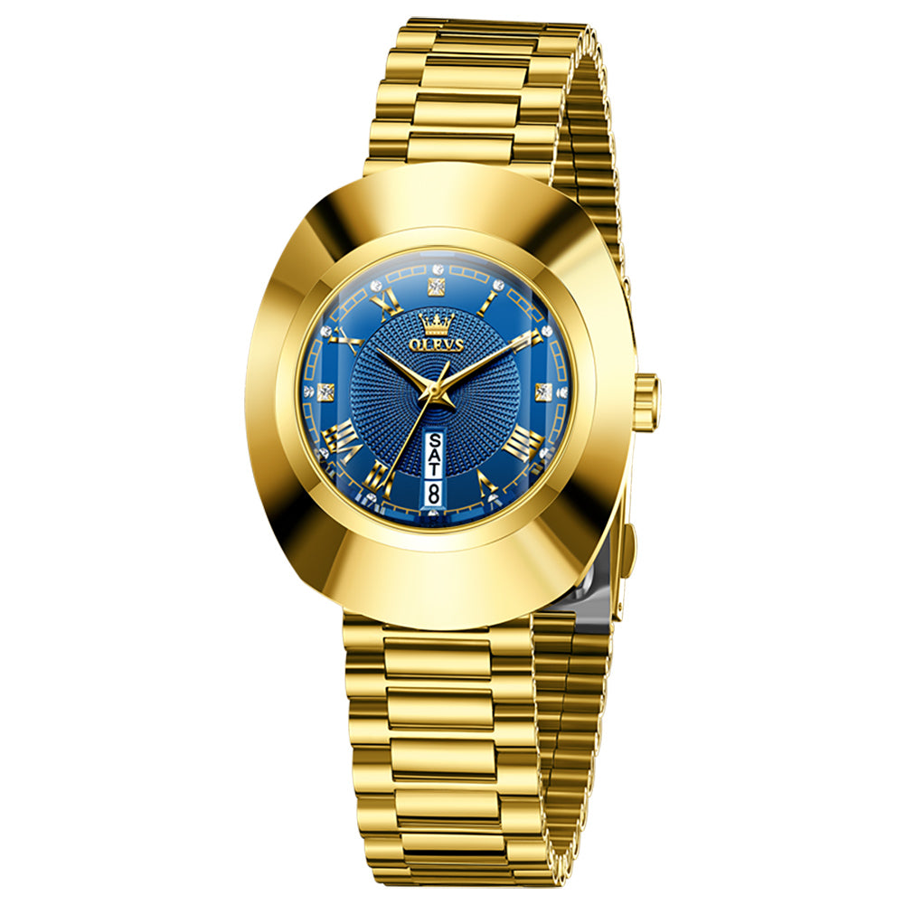 Gold Strap-Blue Dial Gold Trim