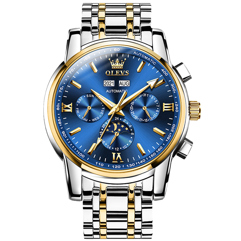 Two Tone Strap - Blue Dial Gold Trim