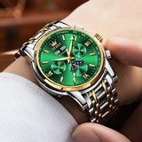 Two Tone Strap - Green Dial Gold Trim