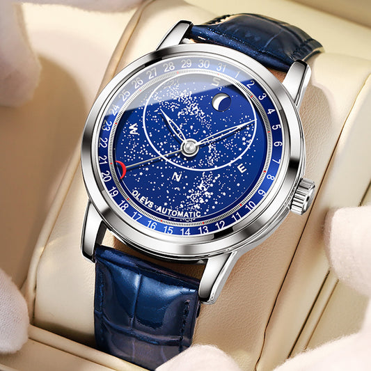 Blue Strap-Blue Dial Silver Trim