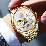 Two Tone Strap-White Dial Gold Trim