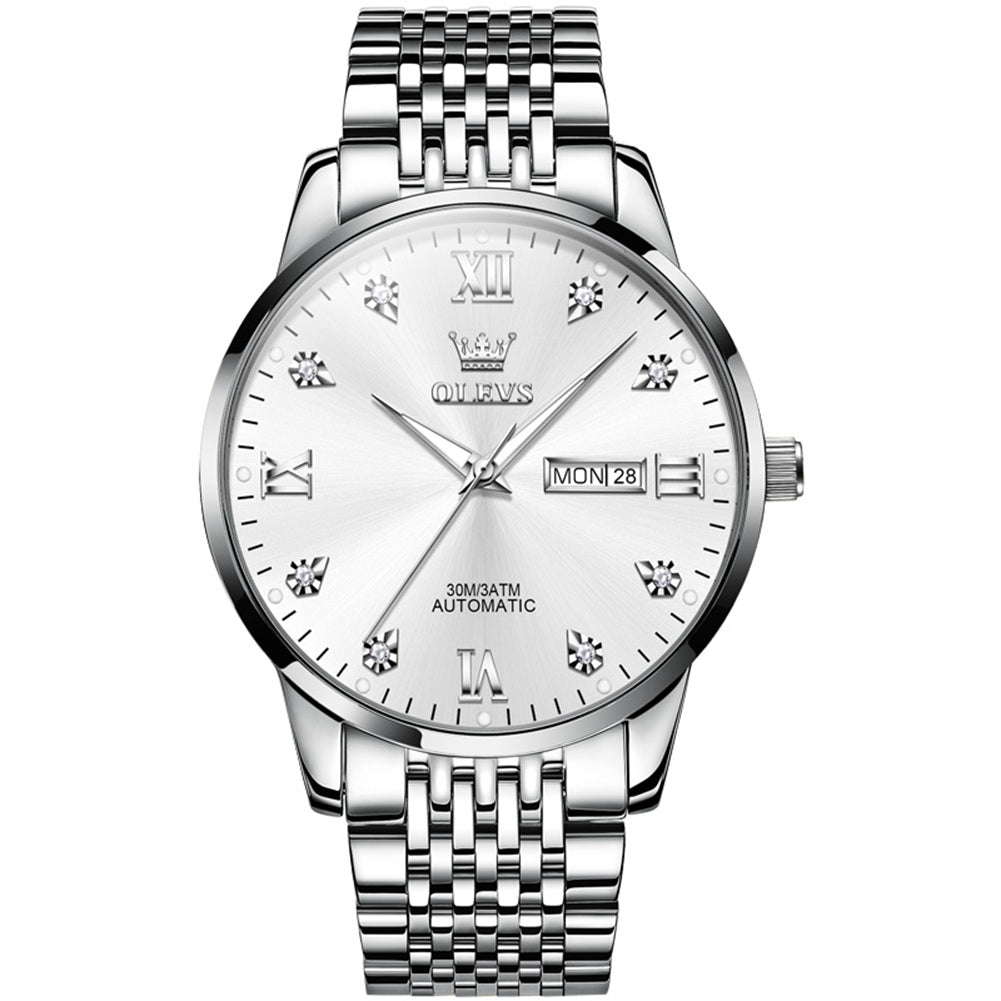 Silver Strap-White Dial Silver Trim