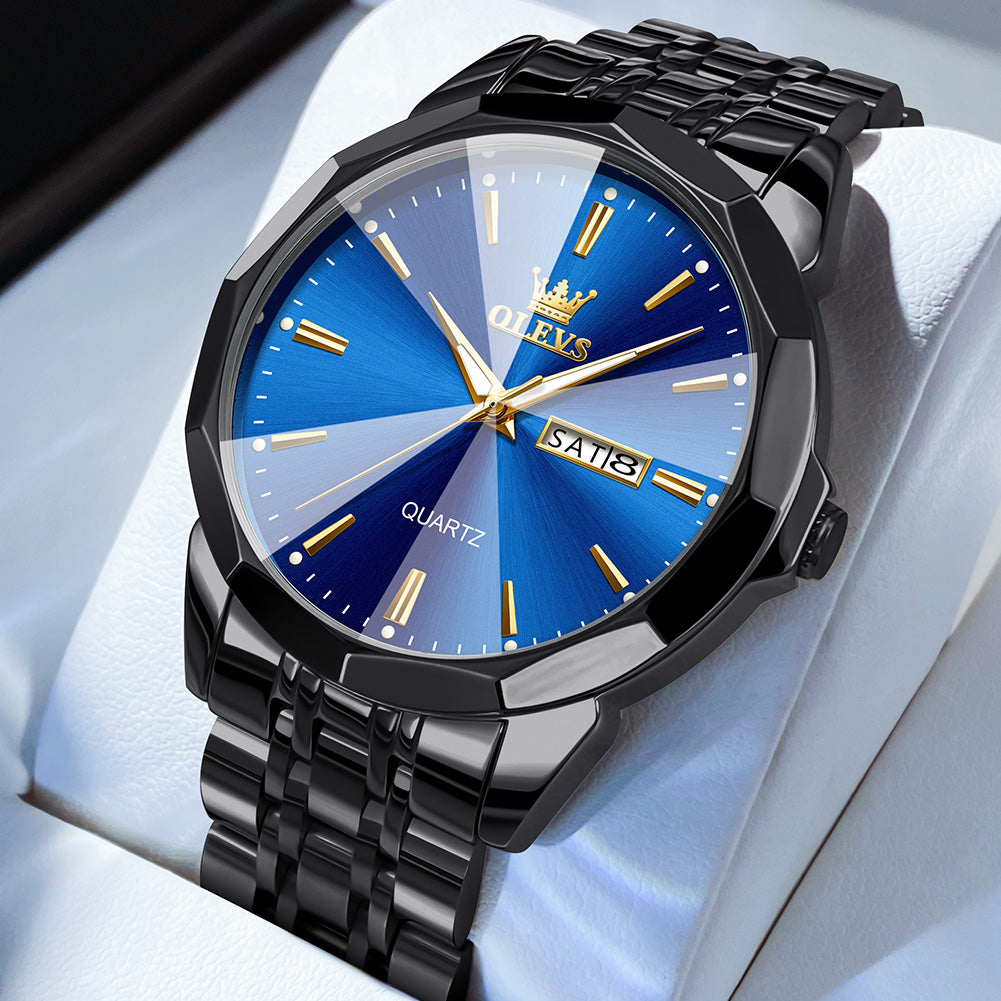 Black Strap-Blue Dial Black Trim