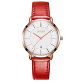 Red Strap-White Dial Rose Trim