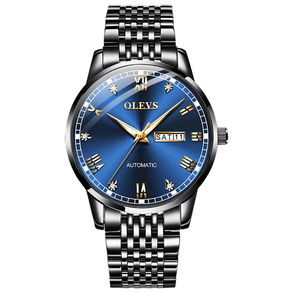 Black Strap-Blue Dial Black Trim