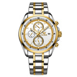 Two Tone Strap-White Dial Gold Trim