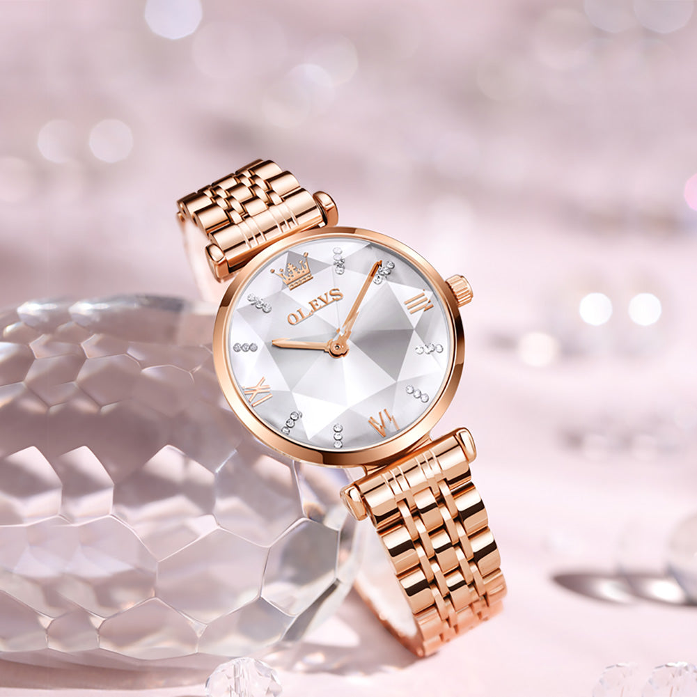 Rose Strap-White Dial Rose gold Trim