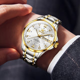 Two Tone Strap-White Dial Gold Trim